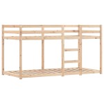 vidaXL Pat supraetajat de copii perdele, alb/negru, 90x190 cm lemn pin