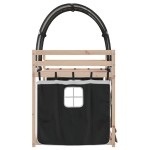 vidaXL Pat supraetajat de copii perdele, alb/negru, 90x190 cm lemn pin vidaXL Pat supraetajat de copii perdele, alb/negru, 90x190 cm lemn pin