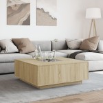 vidaXL Măsuță de cafea cu LED infinity, stejar sonoma, 100x100x40 cm vidaXL Măsuță de cafea cu LED infinity, stejar sonoma, 100x100x40 cm