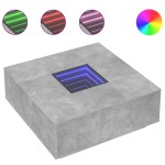 vidaXL Măsuță de cafea cu LED infinity, gri beton, 100x100x40 cm vidaXL Măsuță de cafea cu LED infinity, gri beton, 100x100x40 cm