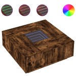 vidaXL Măsuță de cafea cu LED infinity, stejar fumuriu, 100x100x40 cm vidaXL Măsuță de cafea cu LED infinity, stejar fumuriu, 100x100x40 cm