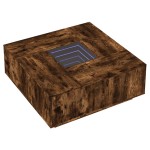 vidaXL Măsuță de cafea cu LED infinity, stejar fumuriu, 100x100x40 cm vidaXL Măsuță de cafea cu LED infinity, stejar fumuriu, 100x100x40 cm