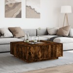vidaXL Măsuță de cafea cu LED infinity, stejar fumuriu, 100x100x40 cm vidaXL Măsuță de cafea cu LED infinity, stejar fumuriu, 100x100x40 cm