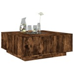 vidaXL Măsuță de cafea cu LED infinity, stejar fumuriu, 100x100x40 cm vidaXL Măsuță de cafea cu LED infinity, stejar fumuriu, 100x100x40 cm