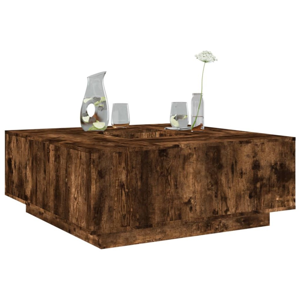 vidaXL Măsuță de cafea stejar fumuriu 100x100x40 cm din lemn prelucrat