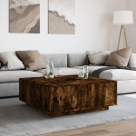 vidaXL Măsuță de cafea stejar fumuriu 100x100x40 cm din lemn prelucrat