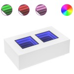 vidaXL Măsuță de cafea cu LED infinity, alb, 116x69x40 cm vidaXL Măsuță de cafea cu LED infinity, alb, 116x69x40 cm