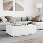 vidaXL Măsuță de cafea cu LED infinity, alb, 116x69x40 cm vidaXL Măsuță de cafea cu LED infinity, alb, 116x69x40 cm