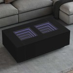 vidaXL Măsuță de cafea cu LED infinity, negru, 116x69x40 cm vidaXL Măsuță de cafea cu LED infinity, negru, 116x69x40 cm