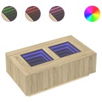 vidaXL Măsuță de cafea cu LED infinity, stejar sonoma, 116x69x40 cm vidaXL Măsuță de cafea cu LED infinity, stejar sonoma, 116x69x40 cm
