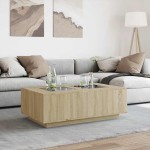 vidaXL Măsuță de cafea cu LED infinity, stejar sonoma, 116x69x40 cm vidaXL Măsuță de cafea cu LED infinity, stejar sonoma, 116x69x40 cm