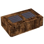 vidaXL Măsuță de cafea cu LED infinity, stejar fumuriu, 116x69x40 cm
