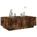 vidaXL Măsuță de cafea cu LED infinity, stejar fumuriu, 116x69x40 cm