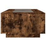 vidaXL Măsuță de cafea cu LED infinity, stejar fumuriu, 116x69x40 cm