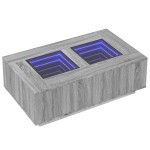 vidaXL Măsuță de cafea cu LED infinity, gri sonoma, 116x69x40 cm vidaXL Măsuță de cafea cu LED infinity, gri sonoma, 116x69x40 cm