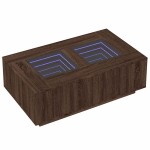 vidaXL Măsuță de cafea cu LED infinity, stejar maro, 116x69x40 cm