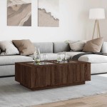 vidaXL Măsuță de cafea cu LED infinity, stejar maro, 116x69x40 cm