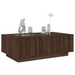 vidaXL Măsuță de cafea cu LED infinity, stejar maro, 116x69x40 cm