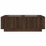 vidaXL Măsuță de cafea cu LED infinity, stejar maro, 116x69x40 cm