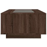 vidaXL Măsuță de cafea cu LED infinity, stejar maro, 116x69x40 cm