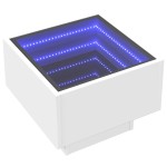 vidaXL Noptieră cu LED infinity, alb, 40x40x30 cm vidaXL Noptieră cu LED infinity, alb, 40x40x30 cm