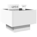 vidaXL Noptieră cu LED infinity, alb, 40x40x30 cm vidaXL Noptieră cu LED infinity, alb, 40x40x30 cm