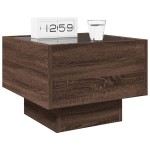 vidaXL Noptieră cu LED infinity, stejar maro, 40x40x30 cm vidaXL Noptieră cu LED infinity, stejar maro, 40x40x30 cm