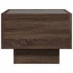 vidaXL Noptieră cu LED infinity, stejar maro, 40x40x30 cm vidaXL Noptieră cu LED infinity, stejar maro, 40x40x30 cm