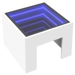 vidaXL Noptieră cu LED infinity, alb, 40x40x30 cm vidaXL Noptieră cu LED infinity, alb, 40x40x30 cm