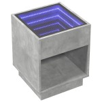 vidaXL Noptieră cu LED infinity, gri beton, 40x40x50 cm vidaXL Noptieră cu LED infinity, gri beton, 40x40x50 cm