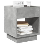 vidaXL Noptieră cu LED infinity, gri beton, 40x40x50 cm vidaXL Noptieră cu LED infinity, gri beton, 40x40x50 cm