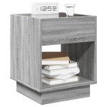 vidaXL Noptieră cu LED infinity, gri sonoma, 40x40x50 cm vidaXL Noptieră cu LED infinity, gri sonoma, 40x40x50 cm