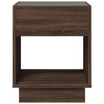vidaXL Noptieră cu LED infinity, stejar maro, 40x40x50 cm vidaXL Noptieră cu LED infinity, stejar maro, 40x40x50 cm