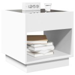 vidaXL Noptieră cu LED infinity, alb, 50x50x50 cm vidaXL Noptieră cu LED infinity, alb, 50x50x50 cm