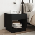 vidaXL Noptieră cu LED infinity, negru, 50x50x50 cm vidaXL Noptieră cu LED infinity, negru, 50x50x50 cm