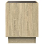 vidaXL Noptieră cu LED infinity, stejar sonoma, 50x50x50 cm vidaXL Noptieră cu LED infinity, stejar sonoma, 50x50x50 cm