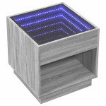 vidaXL Noptieră cu LED infinity, gri sonoma, 50x50x50 cm vidaXL Noptieră cu LED infinity, gri sonoma, 50x50x50 cm