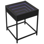 vidaXL Noptieră cu LED infinity, negru, 40x40x51 cm vidaXL Noptieră cu LED infinity, negru, 40x40x51 cm