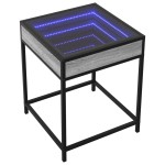 vidaXL Noptieră cu LED infinity, gri sonoma, 40x40x51 cm vidaXL Noptieră cu LED infinity, gri sonoma, 40x40x51 cm