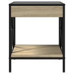 vidaXL Noptieră cu LED infinity, stejar sonoma, 40x40x49 cm vidaXL Noptieră cu LED infinity, stejar sonoma, 40x40x49 cm