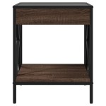 vidaXL Noptieră cu LED infinity, stejar maro, 40x40x49 cm vidaXL Noptieră cu LED infinity, stejar maro, 40x40x49 cm