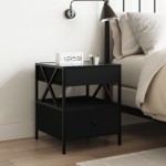 vidaXL Noptieră cu LED infinity, negru, 40x40x51 cm vidaXL Noptieră cu LED infinity, negru, 40x40x51 cm