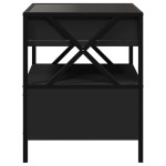 vidaXL Noptieră cu LED infinity, negru, 40x40x51 cm vidaXL Noptieră cu LED infinity, negru, 40x40x51 cm