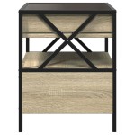 vidaXL Noptieră cu LED infinity, stejar sonoma, 40x40x51 cm vidaXL Noptieră cu LED infinity, stejar sonoma, 40x40x51 cm