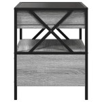 vidaXL Noptieră cu LED infinity, gri sonoma, 40x40x51 cm vidaXL Noptieră cu LED infinity, gri sonoma, 40x40x51 cm
