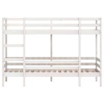 vidaXL Pat supraetajat, alb, 80x200 cm, lemn masiv de pin vidaXL Pat supraetajat, alb, 80x200 cm, lemn masiv de pin