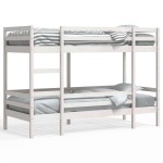 vidaXL Pat supraetajat, alb, 90x200 cm, lemn masiv de pin vidaXL Pat supraetajat, alb, 90x200 cm, lemn masiv de pin