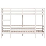 vidaXL Pat supraetajat, alb, 90x200 cm, lemn masiv de pin vidaXL Pat supraetajat, alb, 90x200 cm, lemn masiv de pin