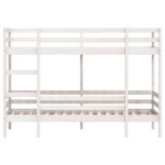 vidaXL Pat supraetajat, alb, 90x200 cm, lemn masiv de pin vidaXL Pat supraetajat, alb, 90x200 cm, lemn masiv de pin