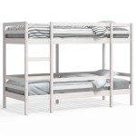 vidaXL Pat supraetajat, alb, 75x190 cm, lemn masiv de pin vidaXL Pat supraetajat, alb, 75x190 cm, lemn masiv de pin